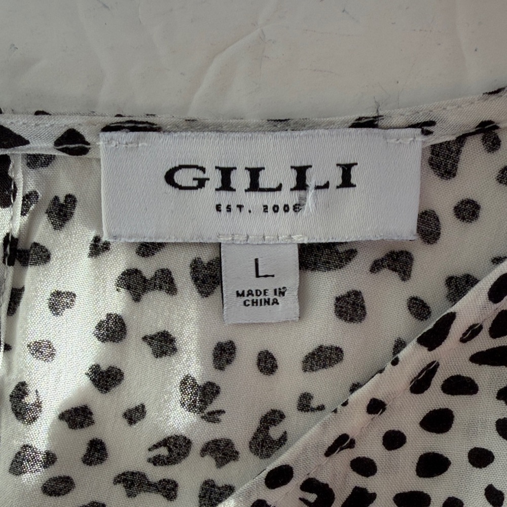 GILLI Women's Black and White cheetah print mini dress size Large - Picture 5 of 10